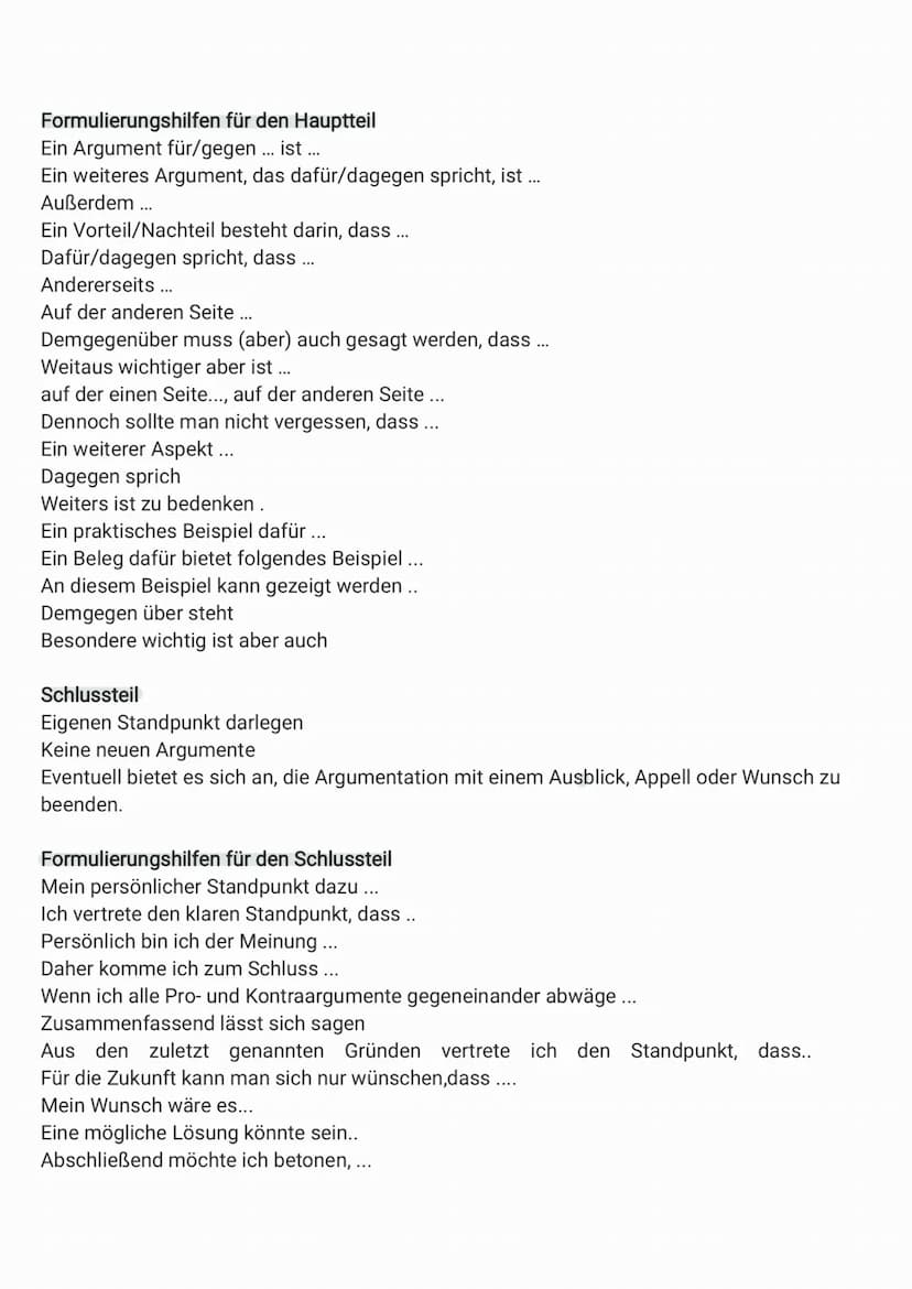 textgebundene dialektische Erörterung
Einleitung
-kurze Darstellung des Themas
-Problemstellung bzw. Streitfrage aufzeigen.
-Nennung der Tex
