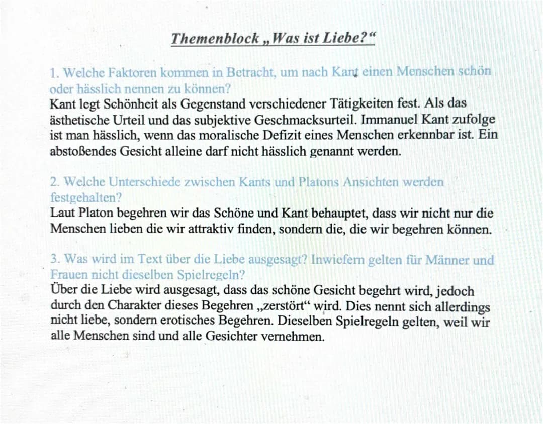 Was ist Liebe? -Kant & Platon