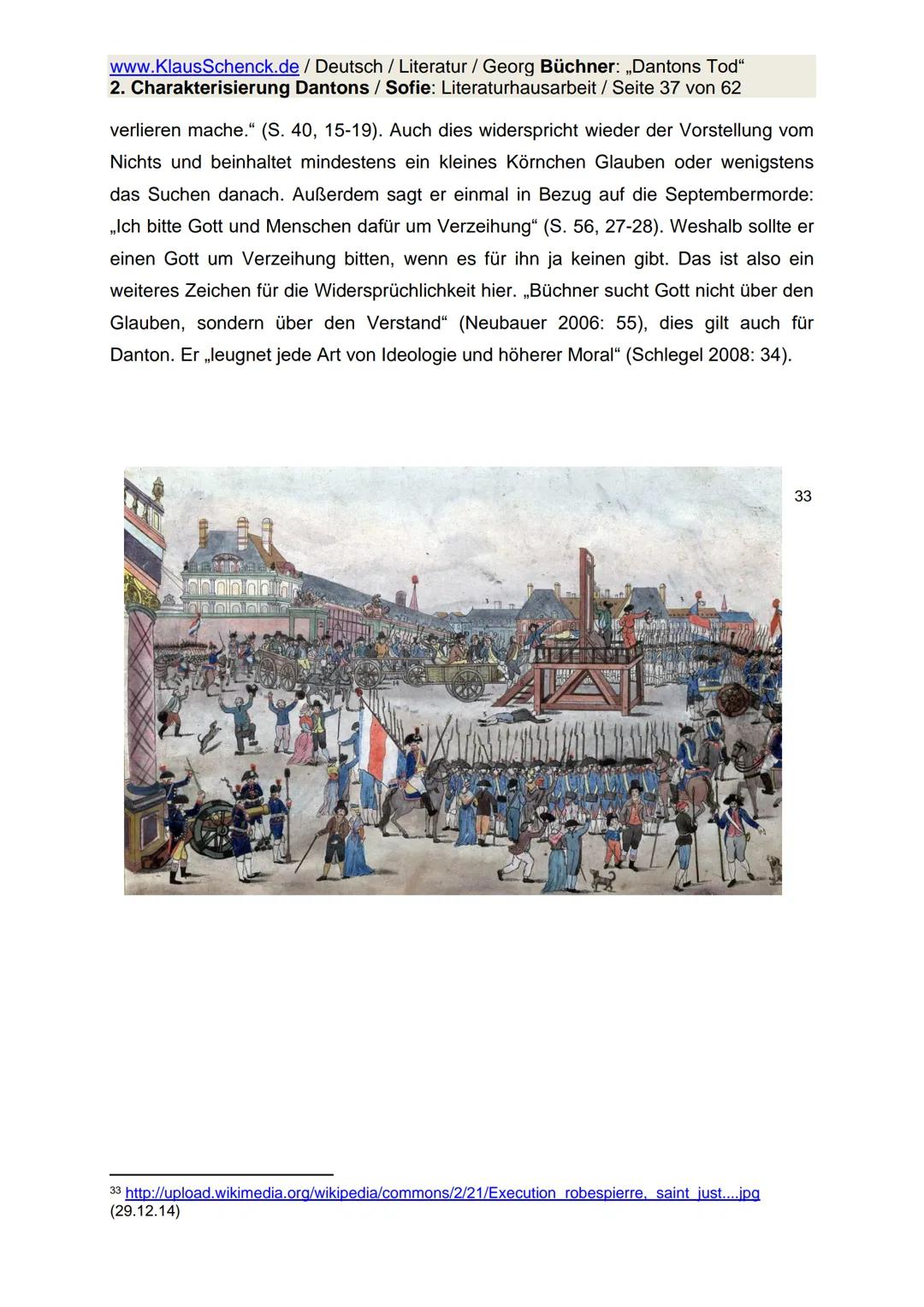 www.KlausSchenck.de / Deutsch / Literatur / Georg Büchner: „Dantons Tod"
2. Charakterisierung Dantons / Sofie: Literaturhausarbeit / Seite 1