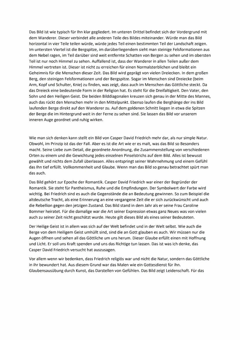 Das bekannte Landschaftsgemälde von Casper David Friedrich trägt den Namen "Wanderer über
dem Nebelmeer". Es wurde um 1818 geschaffen und is
