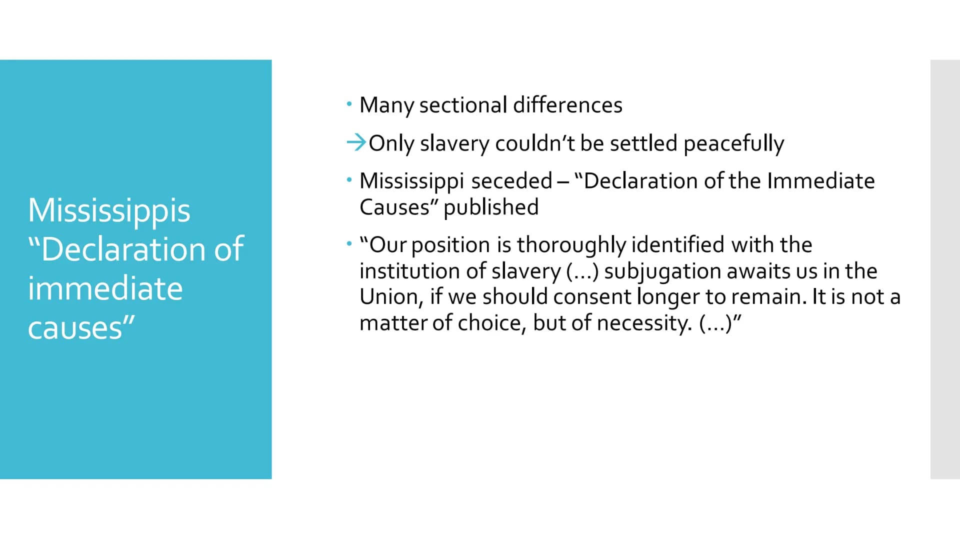 Civil war and
abolition of slavery
https://i.pinimg.com/400x/01/97/f5/0197f593cdd68d2ca733
b314f49da0d5.jpg Outline
●
History of slavery
Wha