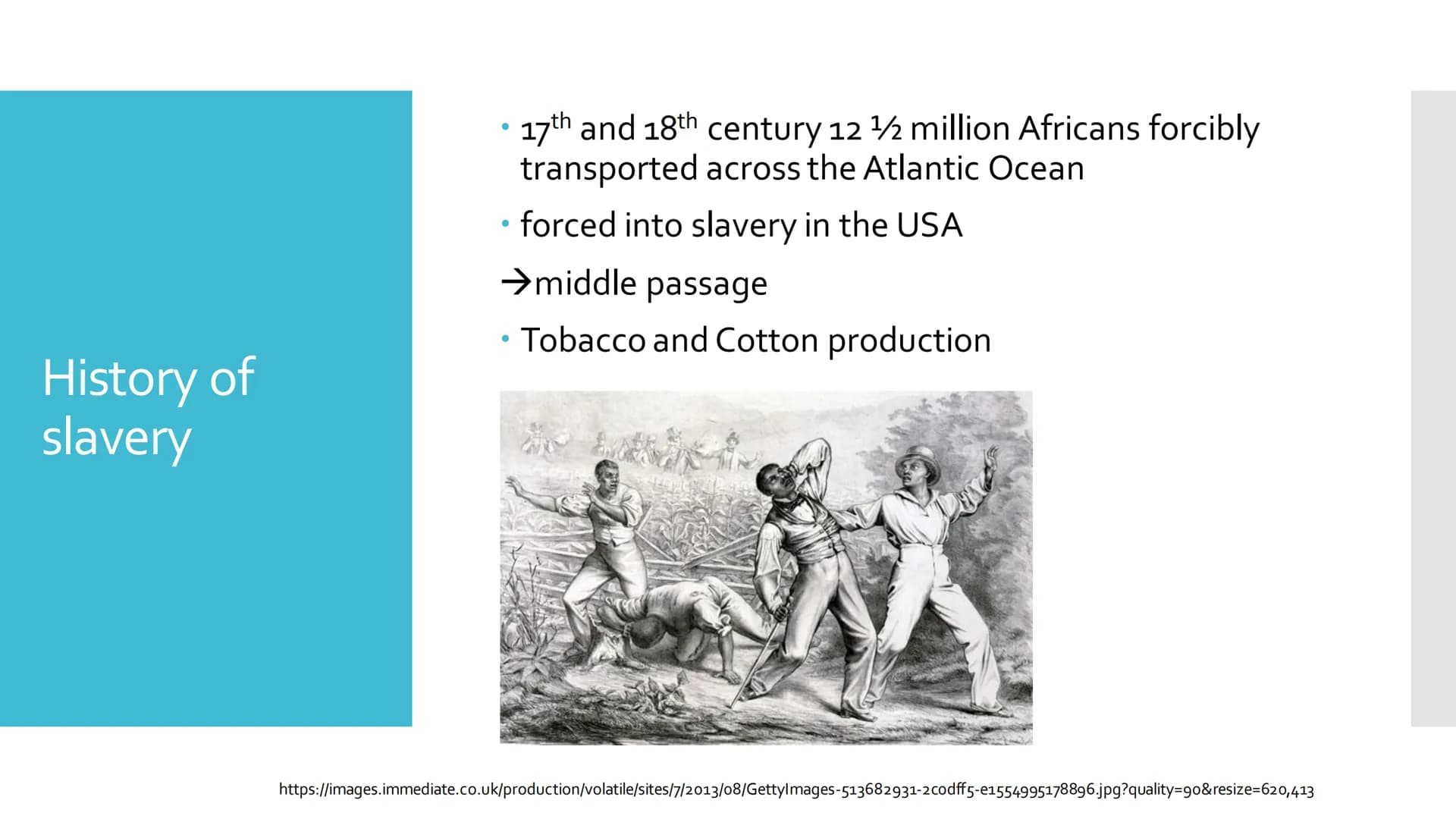 Civil war and
abolition of slavery
https://i.pinimg.com/400x/01/97/f5/0197f593cdd68d2ca733
b314f49da0d5.jpg Outline
●
History of slavery
Wha