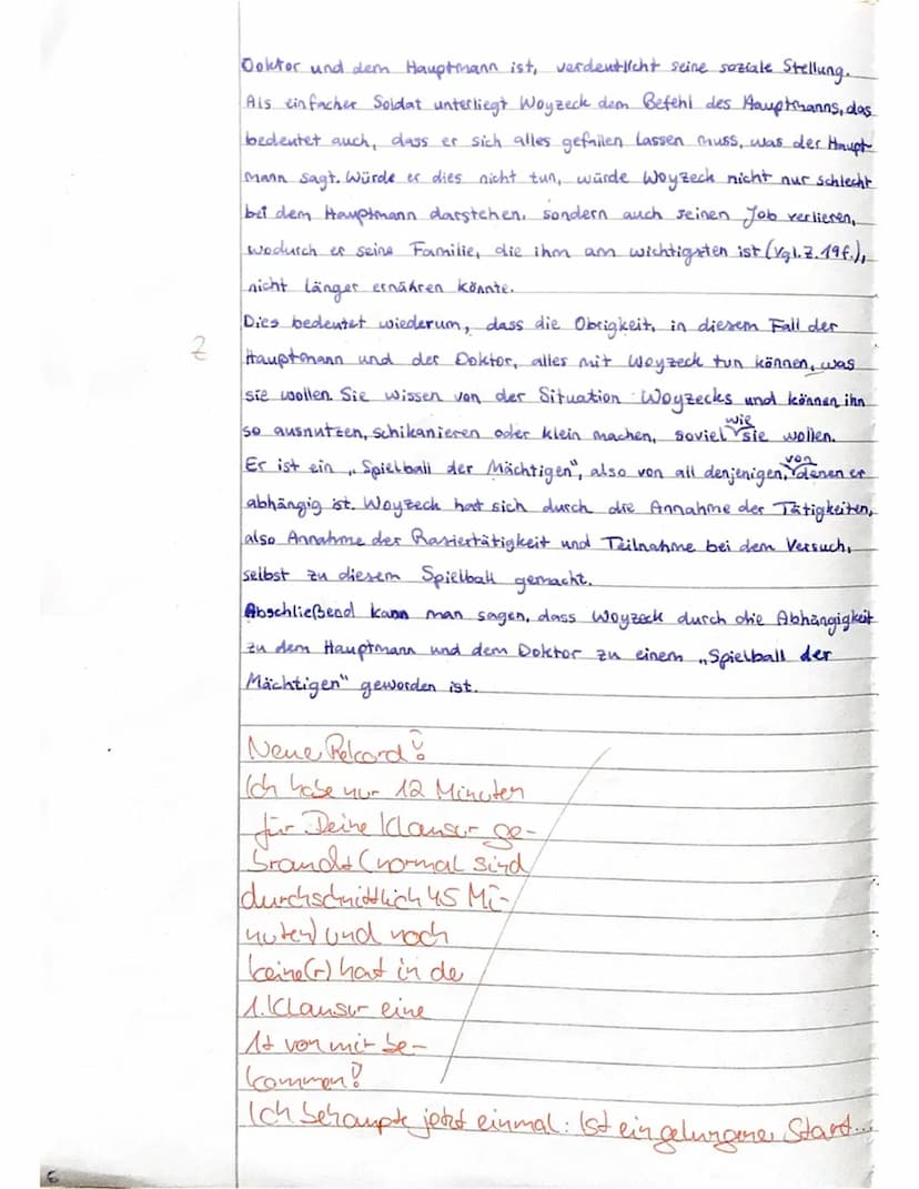 Grundkurs Deutsch
1. Klausur
Jill
Thema: Determiniertheit des Subjekts - Georg Büchners Drama ,,Woyzeck"
erschließen
•
Aufgabenstellung:
1) 