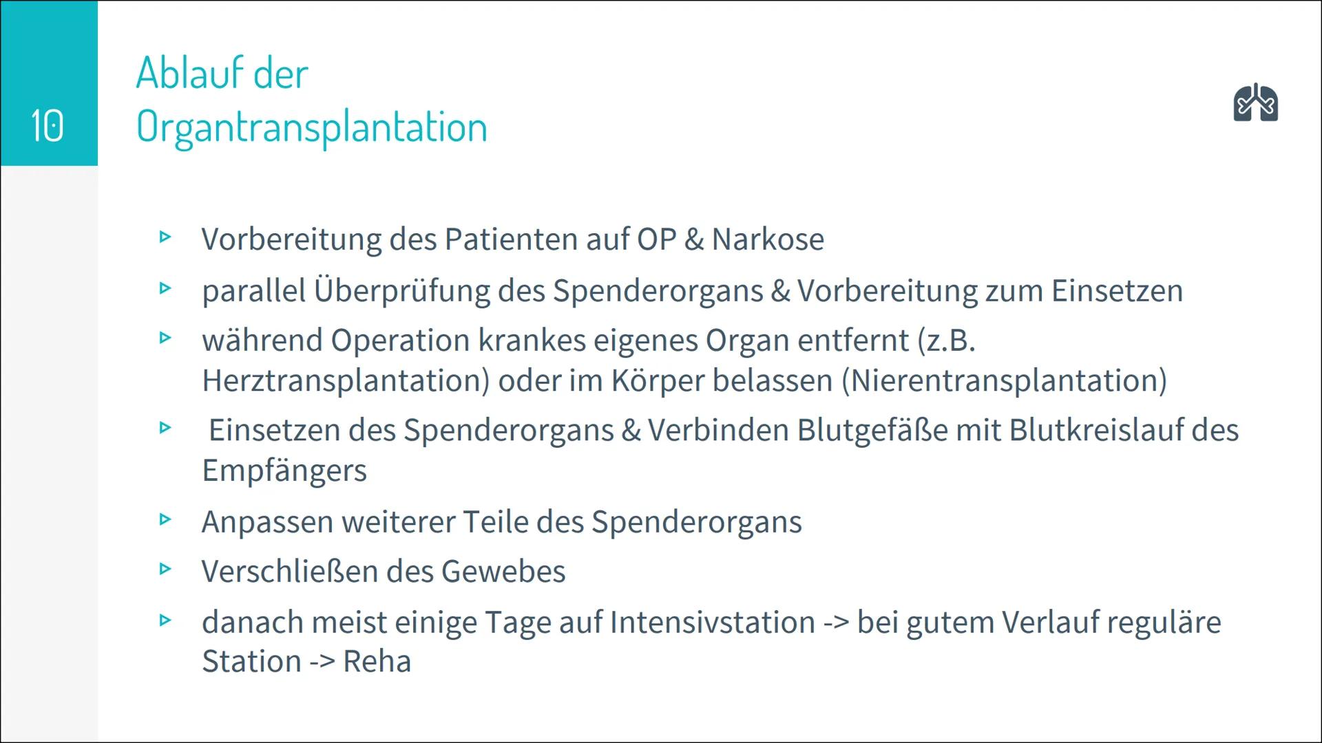 ORGAN TRANSPLANTATION 2
Gliederung
▸ Organtransplantation
Arten der Organtransplantation
Ablauf und Folgen
Immunreaktion
Organspende
Vorraus