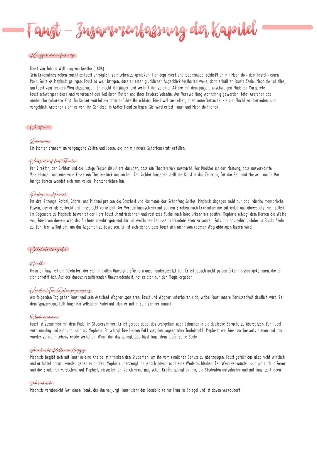 # Faust-Zusammenfassung der Kapitel

Kengzusammenfassung

Faust von Johann Wolfgang von Goethe (1808)

Sein Erkenntnisstreben macht es Faust