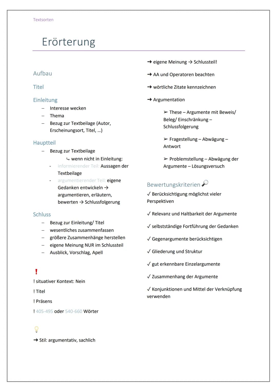 Textsorten
Zusammenfassung
Aufbau
Einleitung
→ Basisinfos
Textsorte - Titel
Autor*in/ Verfasser*in
Erscheinungsort
Erscheinungsdatum
→ Thema