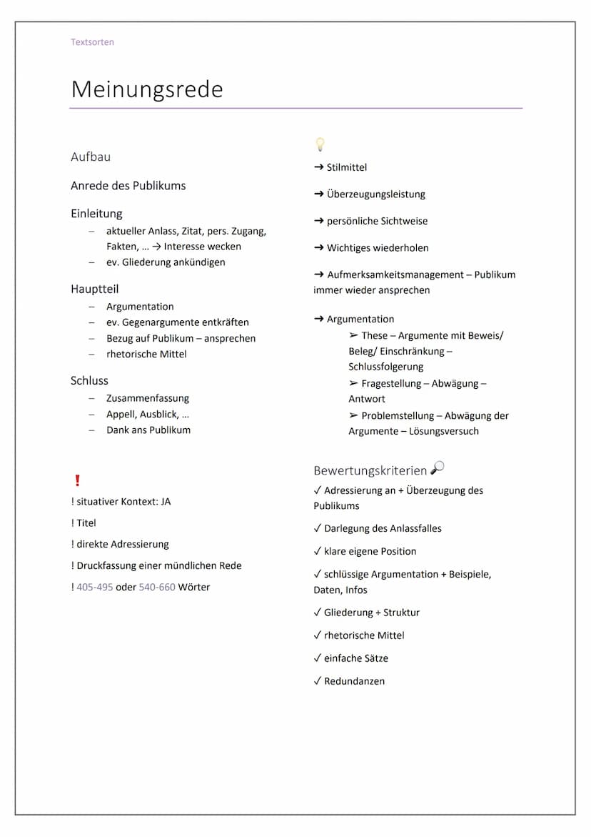 Textsorten
Zusammenfassung
Aufbau
Einleitung
→ Basisinfos
Textsorte - Titel
Autor*in/ Verfasser*in
Erscheinungsort
Erscheinungsdatum
→ Thema