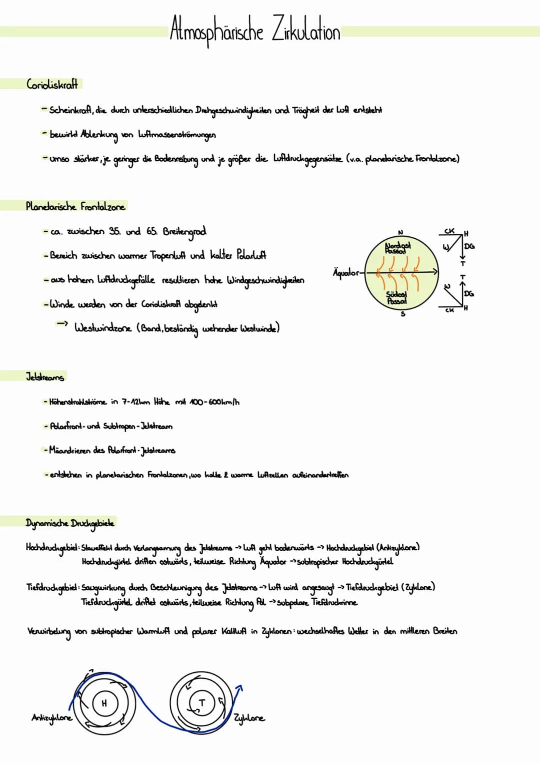 Corioliskraft
-Scheinkraft, die durch unterschiedlichen Drehgeschwindigkeiten und Trägheit der Luft entsteht
- bewirkt Ablenkung.
von Luftma