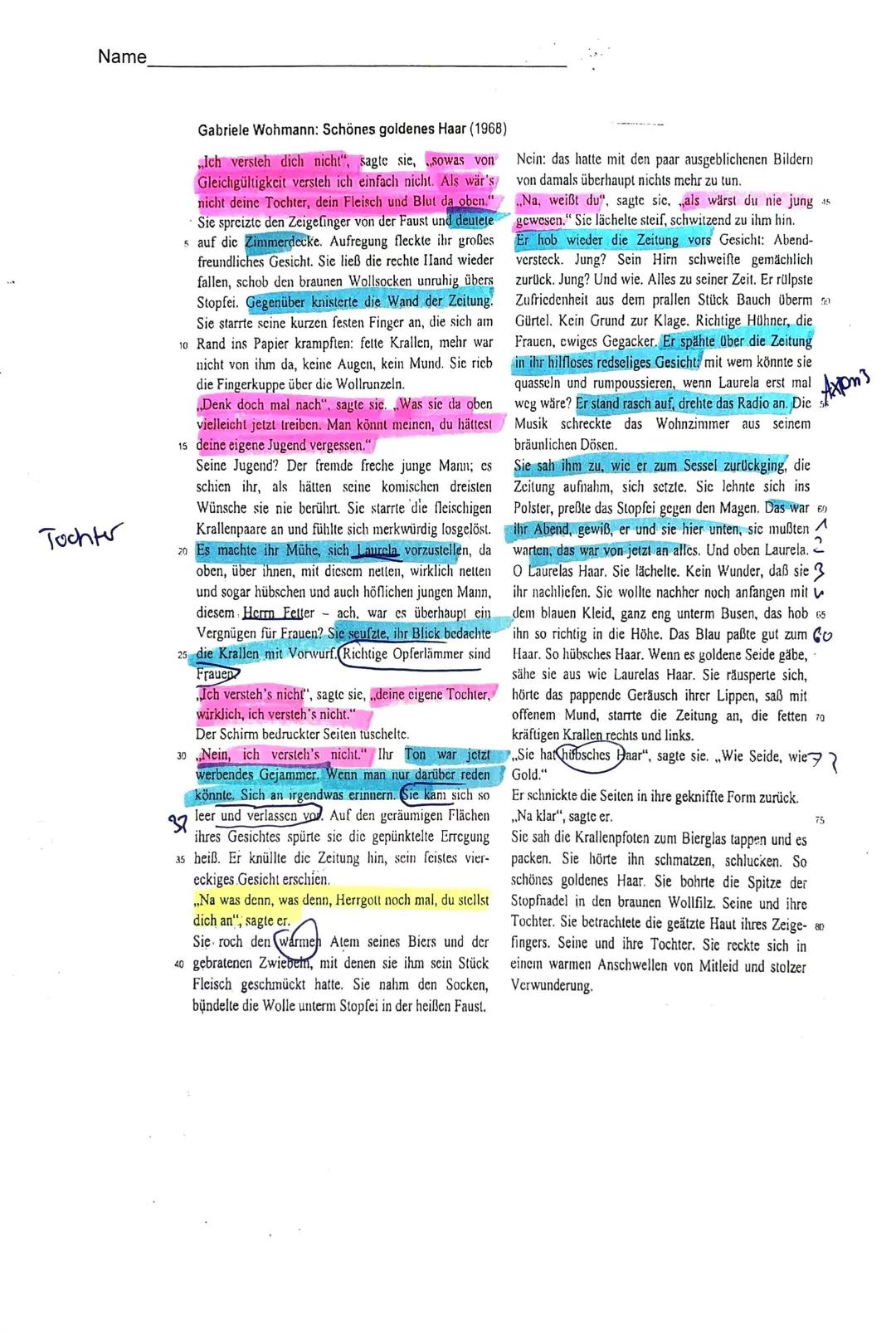 Vi
Name
Deutsch Klausur
Thema: Analyse von Kommunikation bei fiktionalen Texten
Aufgabenstellung:
Analysiere die Kommunikationssituation in 