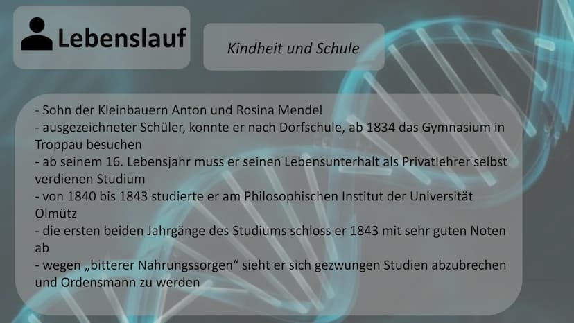 Gregor Mendel
Mendelsche Gesetze Gliederung
Biographie und Lebenslauf
Fachbegriffserklärung
Gründe
! Voraussetzung und Vorgehensweise
Durchf