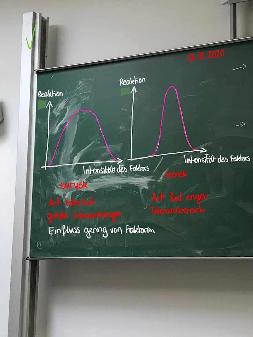 J
Ökologie
Umwelt: Zusammensetzung aus abiotischen (unbeleblen).
und biolischen (beleblen) Faktoren
=> alle Einflüsse und Beziehungen, die z