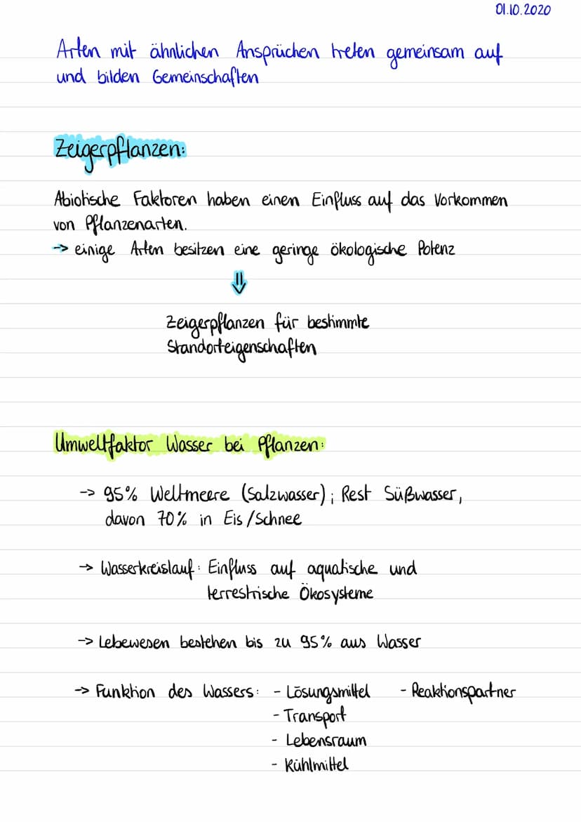 J
Ökologie
Umwelt: Zusammensetzung aus abiotischen (unbeleblen).
und biolischen (beleblen) Faktoren
=> alle Einflüsse und Beziehungen, die z