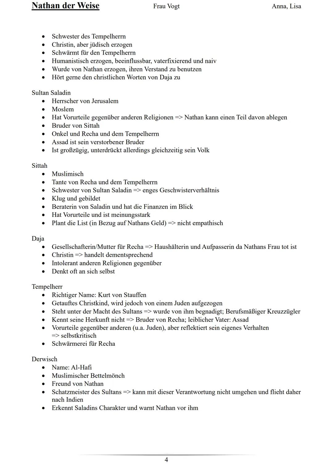 # Nathan der Weise

Frau Vogt

Anna, Lisa

## Allgemeine Informationen zu Lessing

*   Name: Gotthold Ephraim Lessing
*   Geburts- & Todesda
