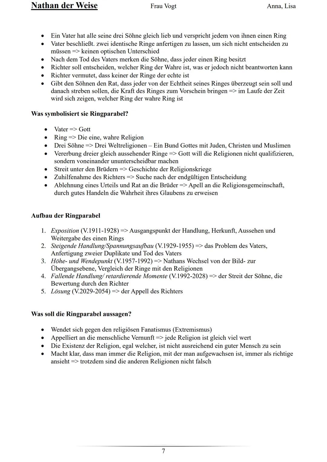 # Nathan der Weise

Frau Vogt

Anna, Lisa

## Allgemeine Informationen zu Lessing

*   Name: Gotthold Ephraim Lessing
*   Geburts- & Todesda