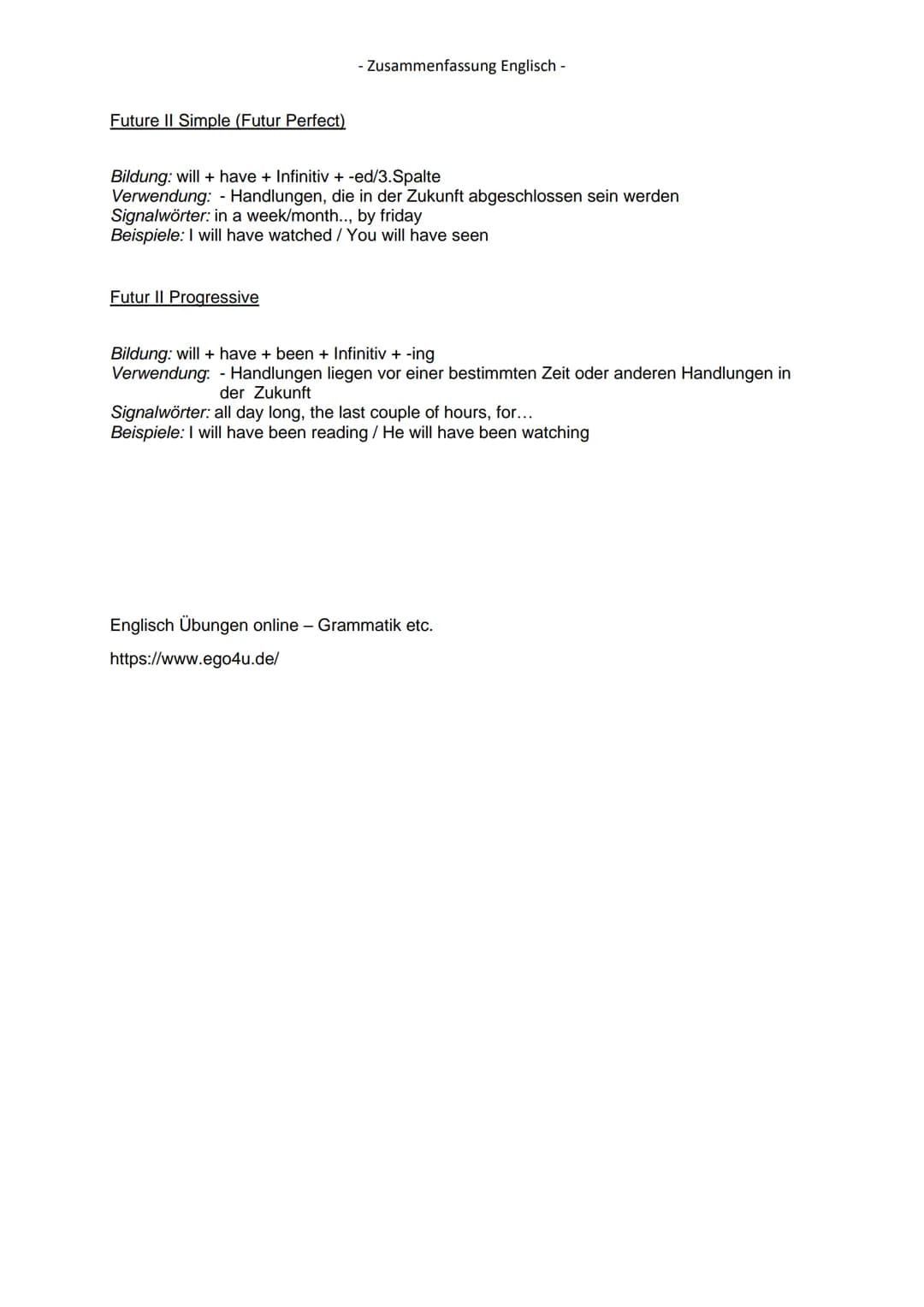 Bezeichnung:
Condtional sentences; if-clauses
Grundtypen:
Definiton:
Bedingungssätze; Ereignis/Folge im Hauptsatz findet nur statt, wenn Bed