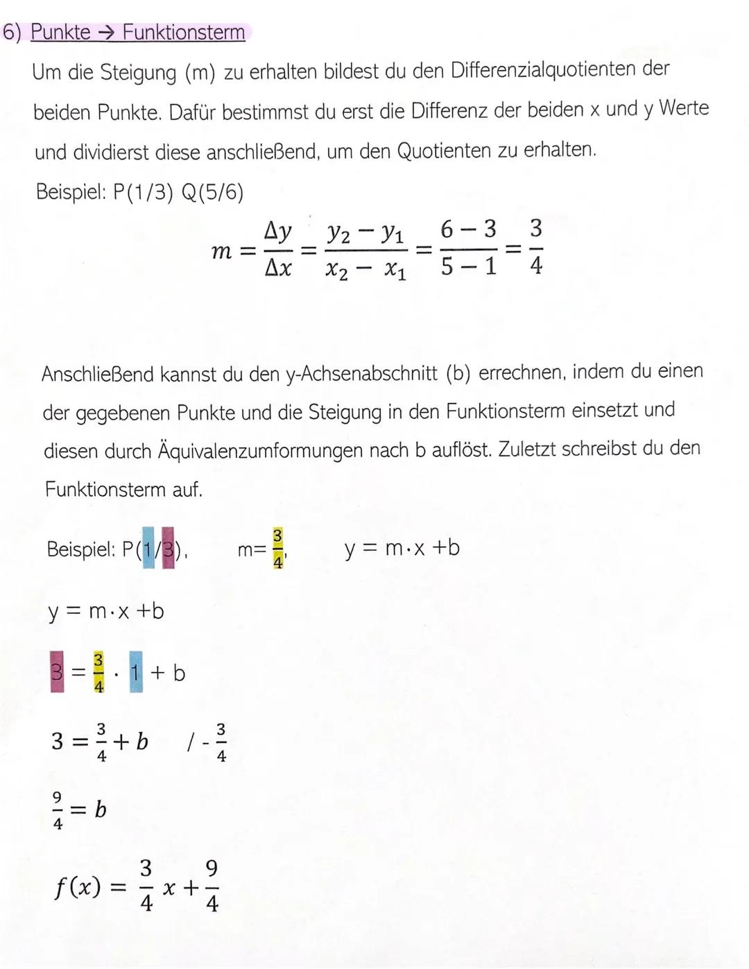 1) Funktionsterm → Wertetabelle → Graph
Beispiel: f(x)=2x+1
Setze x in die Funktion ein und berechne y.
Lernzettel: Lineare Funktionen
X
f(x