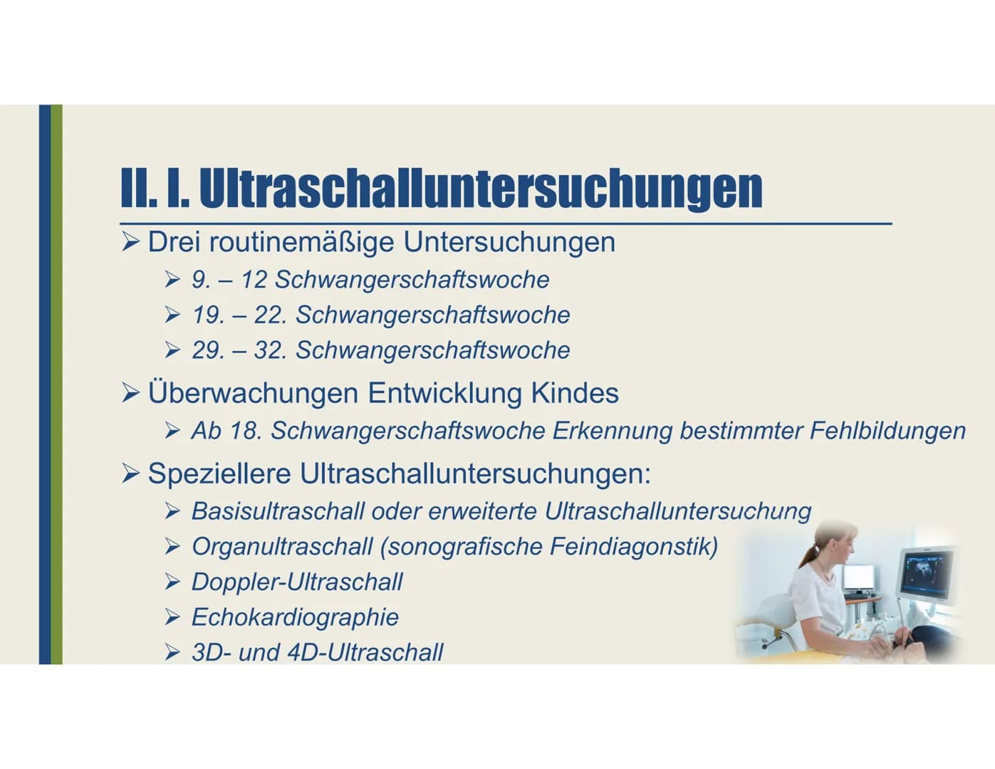 Pränataldiagnostik
Ein Vortrag von Laura-Sophie Döring
https://www.youtube.com/watch?v=jJNkwjH8uQ8 Gliederung
I. Allgemeines
II. Nicht-Invas