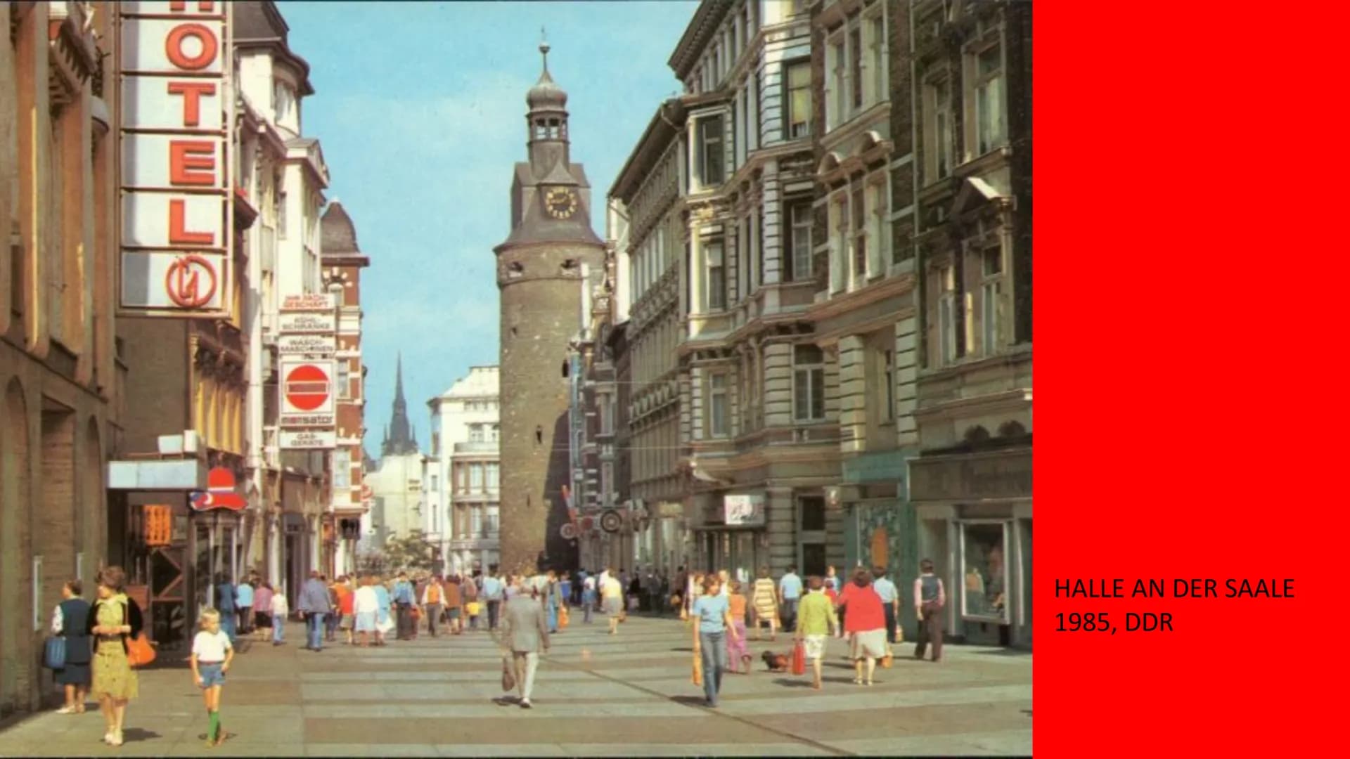 1985, Halle an der Saale, DDR
Ich möchte mit einer Geschichte beginnen.
Es ist der 16. April 1985.
Von 13.30 Uhr bis 14.15 Uhr findet der Sp