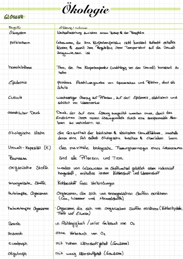 Know Bio Abi Lernzettel Ökologie Berlin  thumbnail