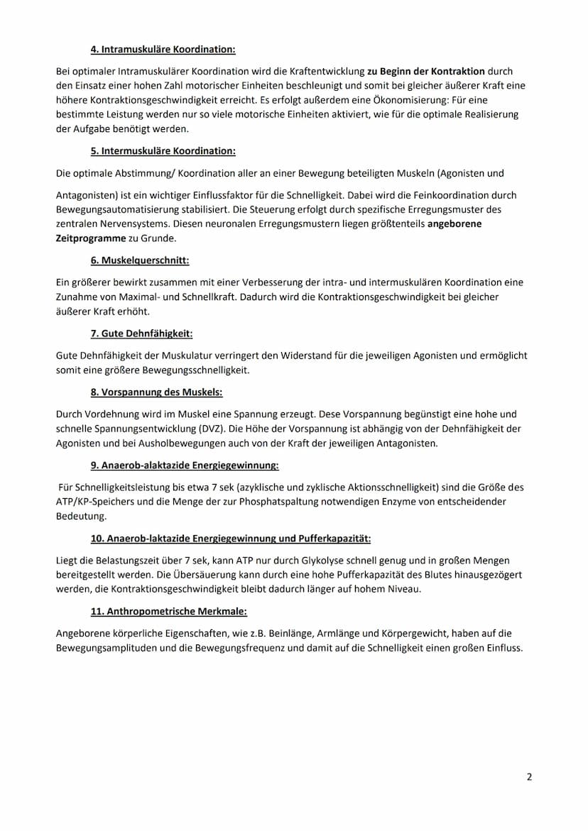 Schnelligkeit
1. Bedeutung der Schnelligkeit im Sport
Def. Schnelligkeit ist die Fähigkeit des Nerv-Muskel-Systems, motorische Aktionen in e
