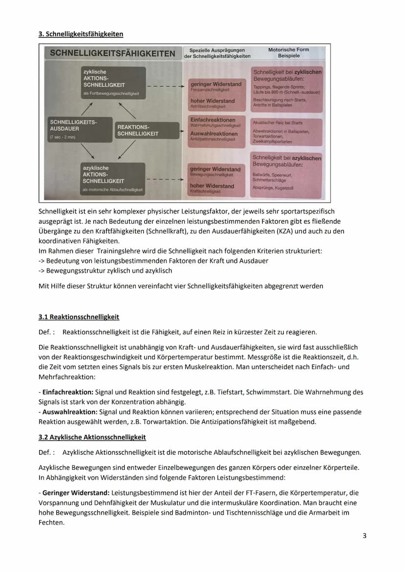 Schnelligkeit
1. Bedeutung der Schnelligkeit im Sport
Def. Schnelligkeit ist die Fähigkeit des Nerv-Muskel-Systems, motorische Aktionen in e