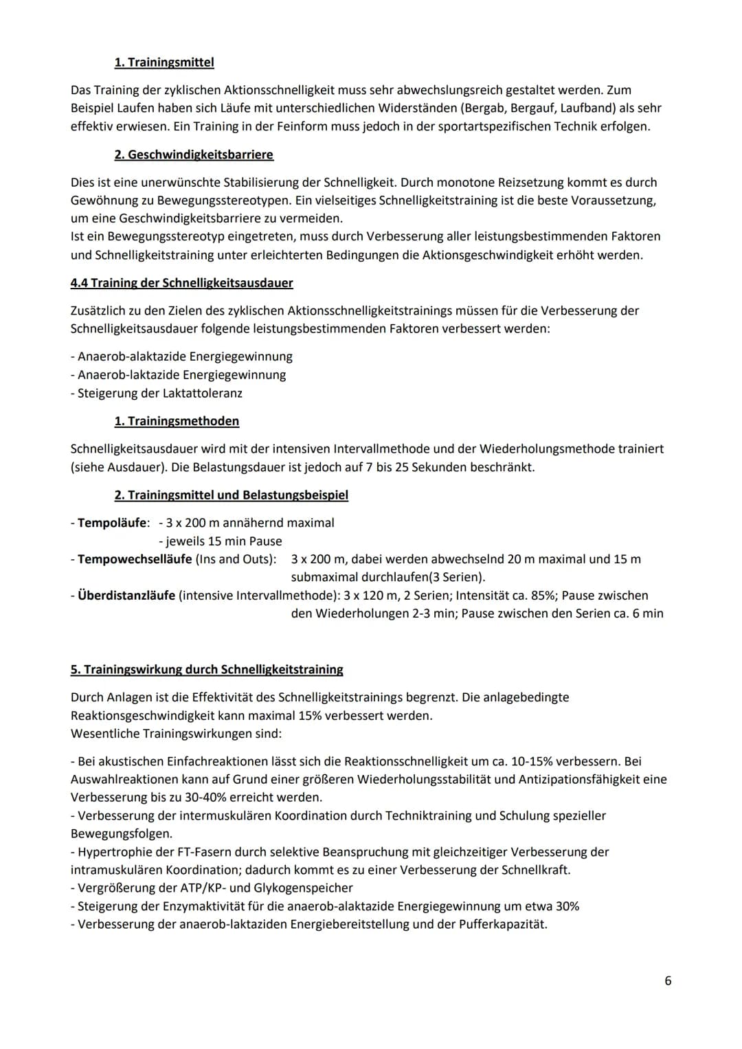 Schnelligkeit
1. Bedeutung der Schnelligkeit im Sport
Def. Schnelligkeit ist die Fähigkeit des Nerv-Muskel-Systems, motorische Aktionen in e