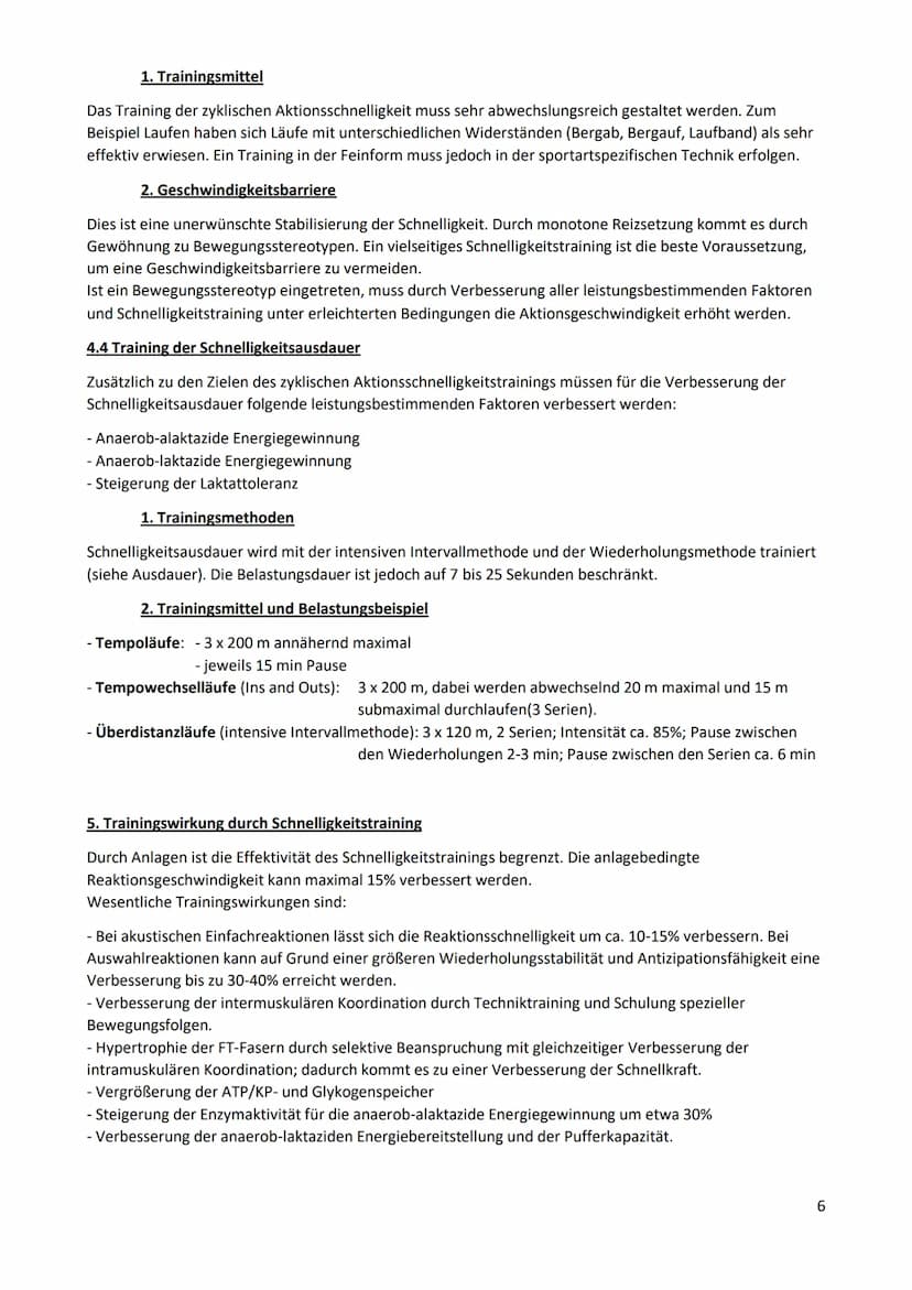 Schnelligkeit
1. Bedeutung der Schnelligkeit im Sport
Def. Schnelligkeit ist die Fähigkeit des Nerv-Muskel-Systems, motorische Aktionen in e
