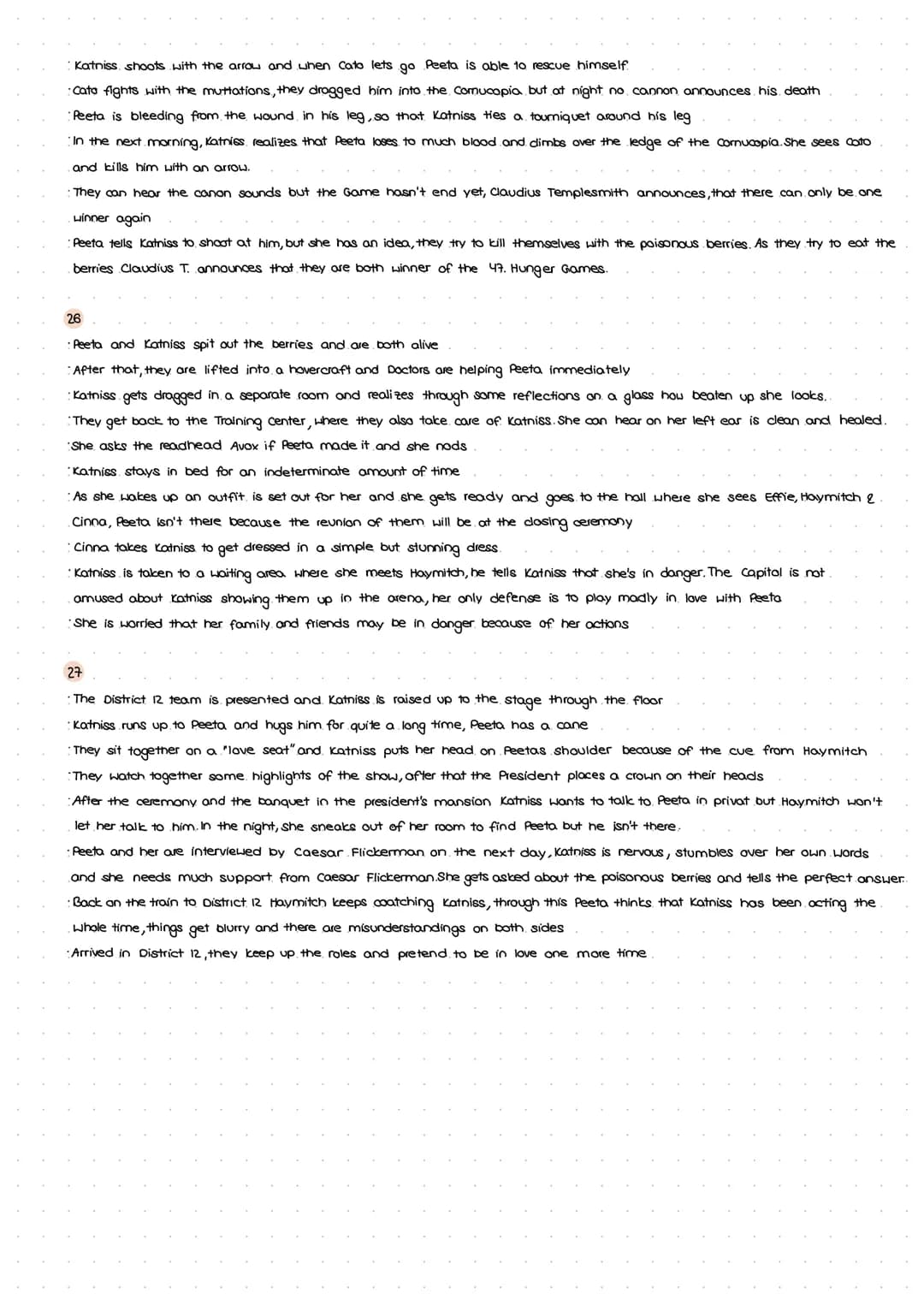 Part 1 "The Tributes"
1
Summary Chapter 1&2
Katniss lives with her sister Prim and her mother in District 12 (her father died in a mine expl
