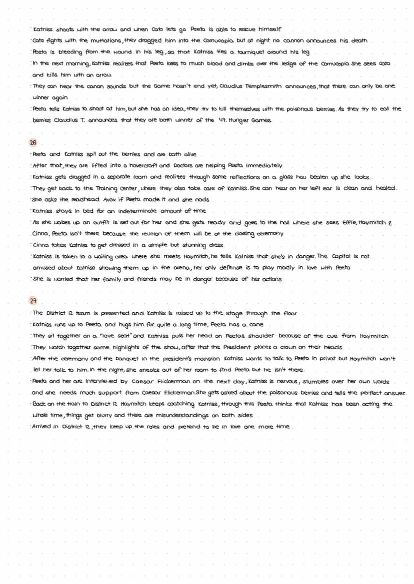 Part 1 "The Tributes"
1
Summary Chapter 1&2
Katniss lives with her sister Prim and her mother in District 12 (her father died in a mine expl