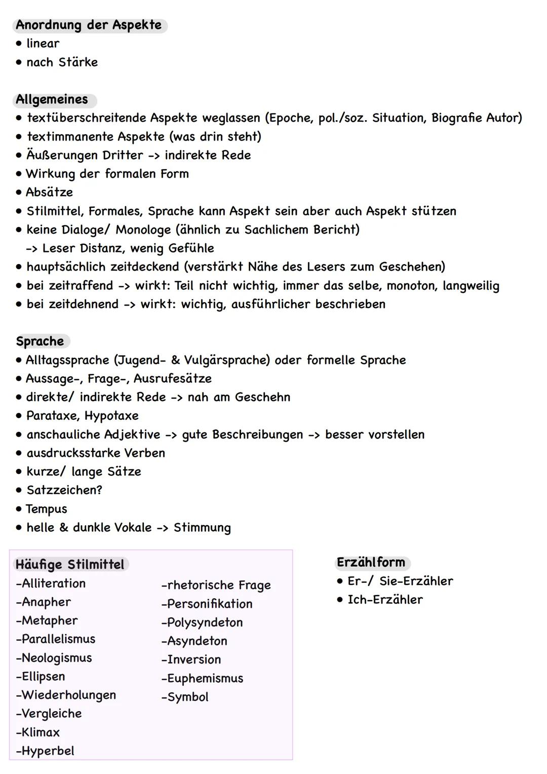 # Kurzprosa-

Merkmale einer Kurzgeschichte

*   keine Exposition (Einleitung) -> in medias res

*   linearer Handlungsverlauf (selten Rückb