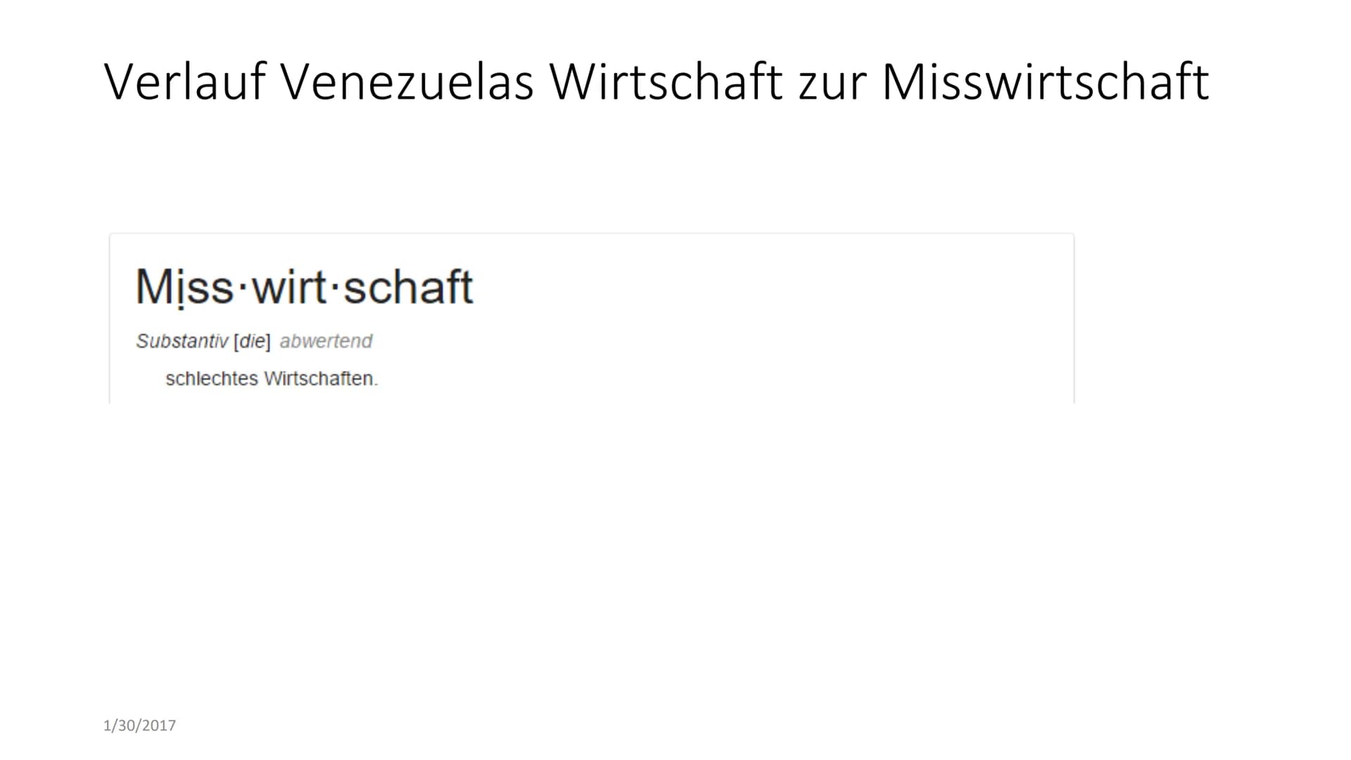 1/30/2017
CAFE
Venezuelas Misswirtschaft
FARM
BOLT
Ist Kapitalismus notwendig für eine funktionierende Wirtschaft? Agenda
1. Sozialismus und