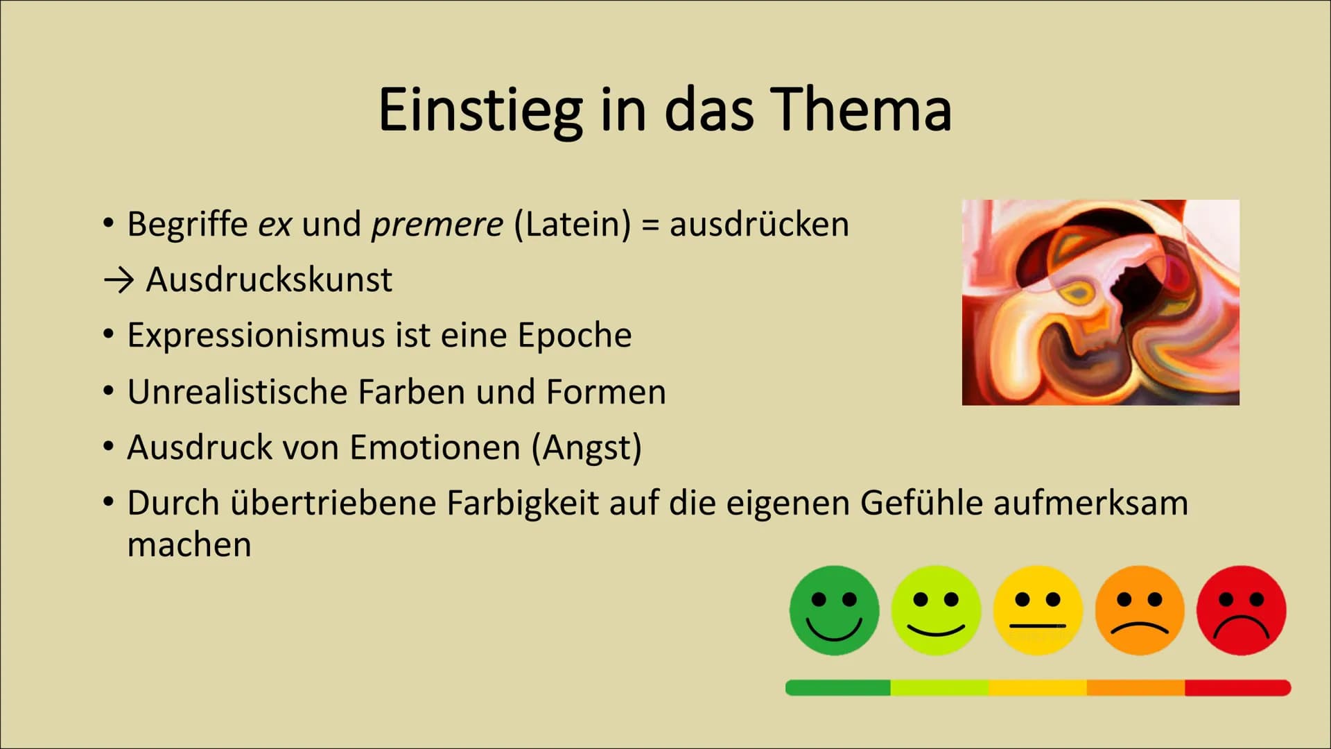 Expressionismus ●
●
●
Einstieg in das Thema
Zeitliche Einordnung
Historischer Kontext
Leitmotive
Ziel
Sprache
Lyrik
Gliederung
Bekannte Auto