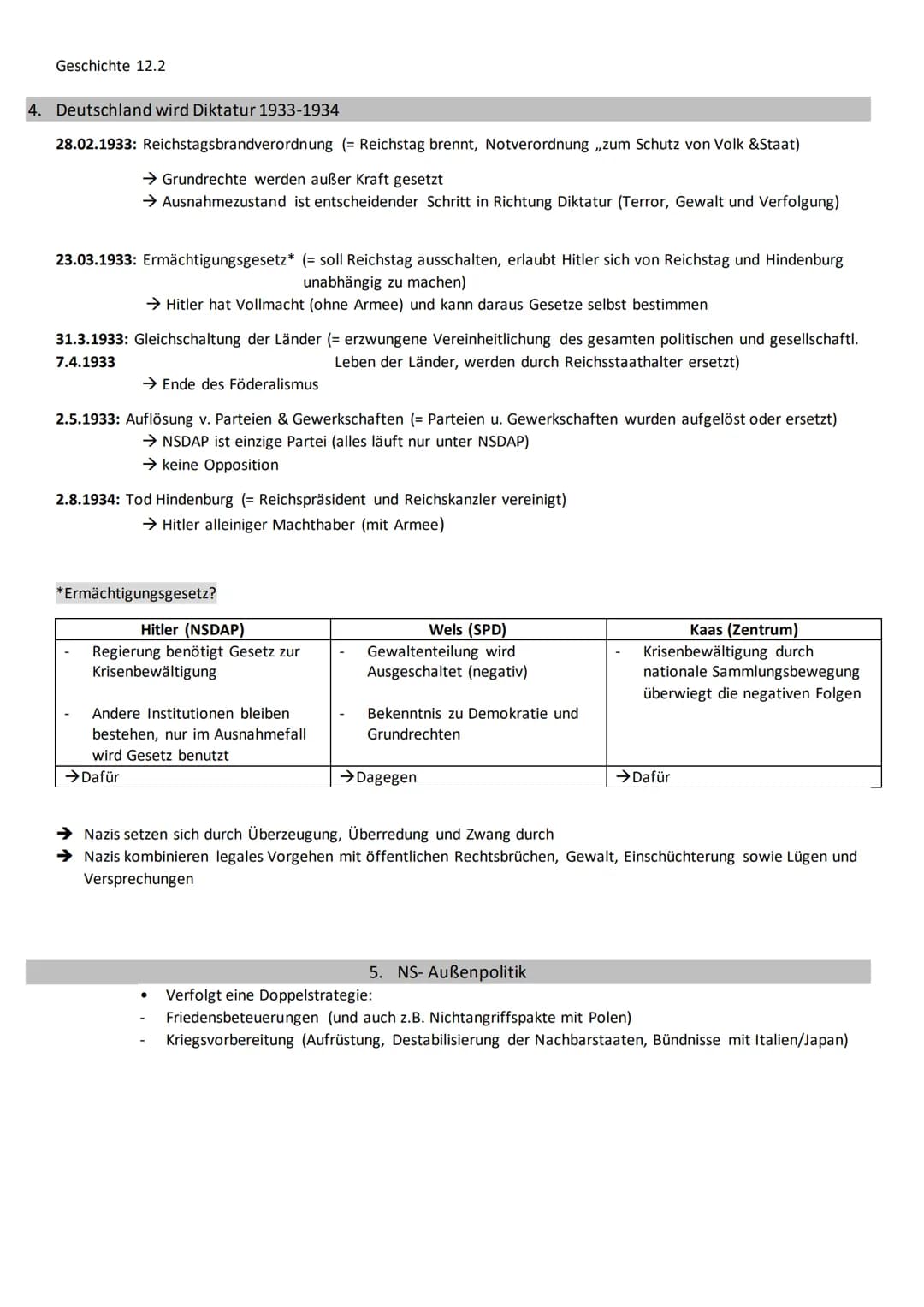 Geschichte 12.2
Weltwirtschaftskrise
●
●
●
1. Scheitern der Weimarer Republik
Regierung zerbrach weil Auflösung Wahlerfolge radikaler Partei