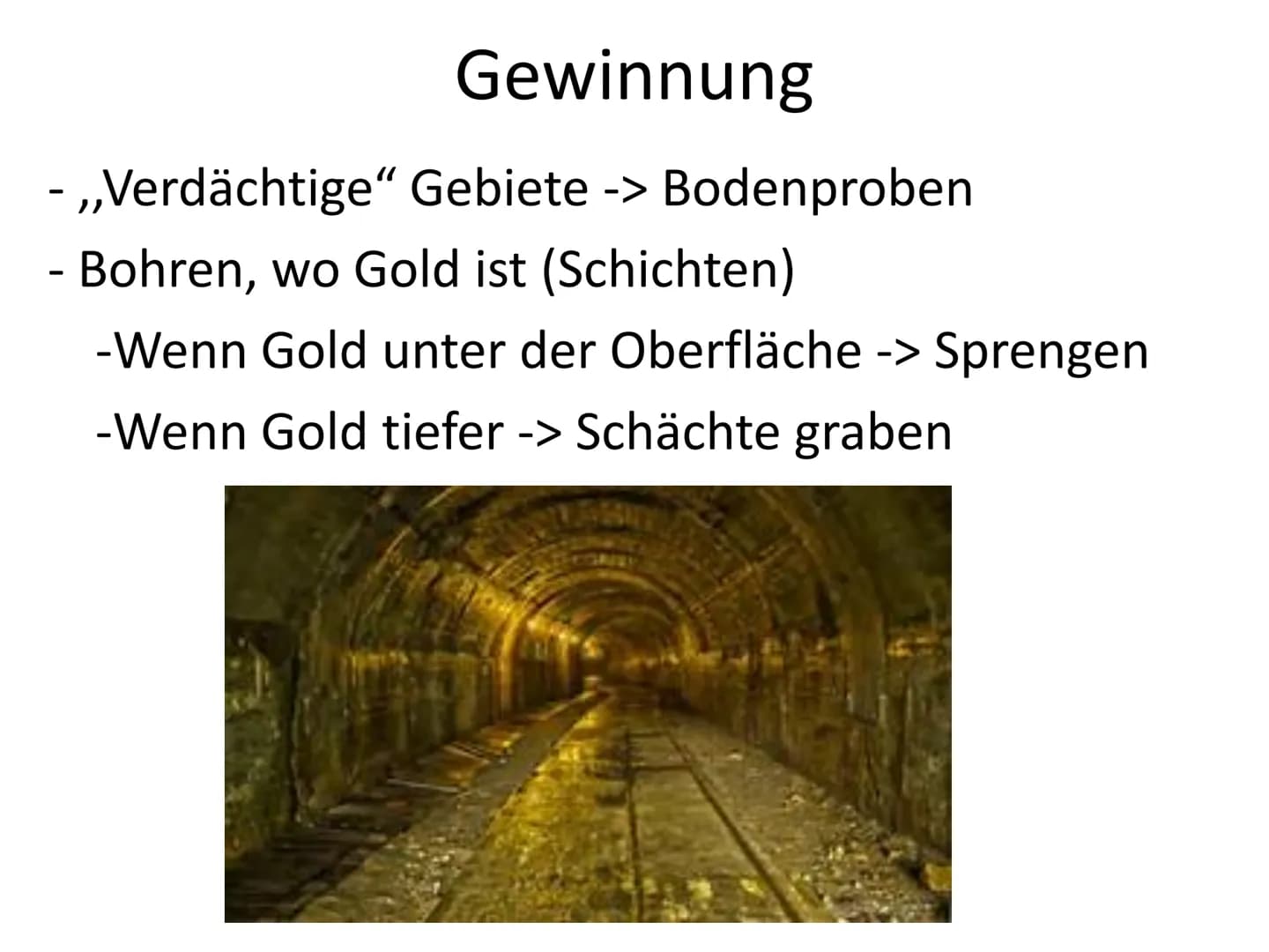 Gold Eigenschaften
Farbe: gelb glänzend
Dichte: 19,32g/cm³
Elektrische Leitfähigkeit: gut
Schmelztemperatur: 1.064° C
Siedepunkt: 2970° C
Be