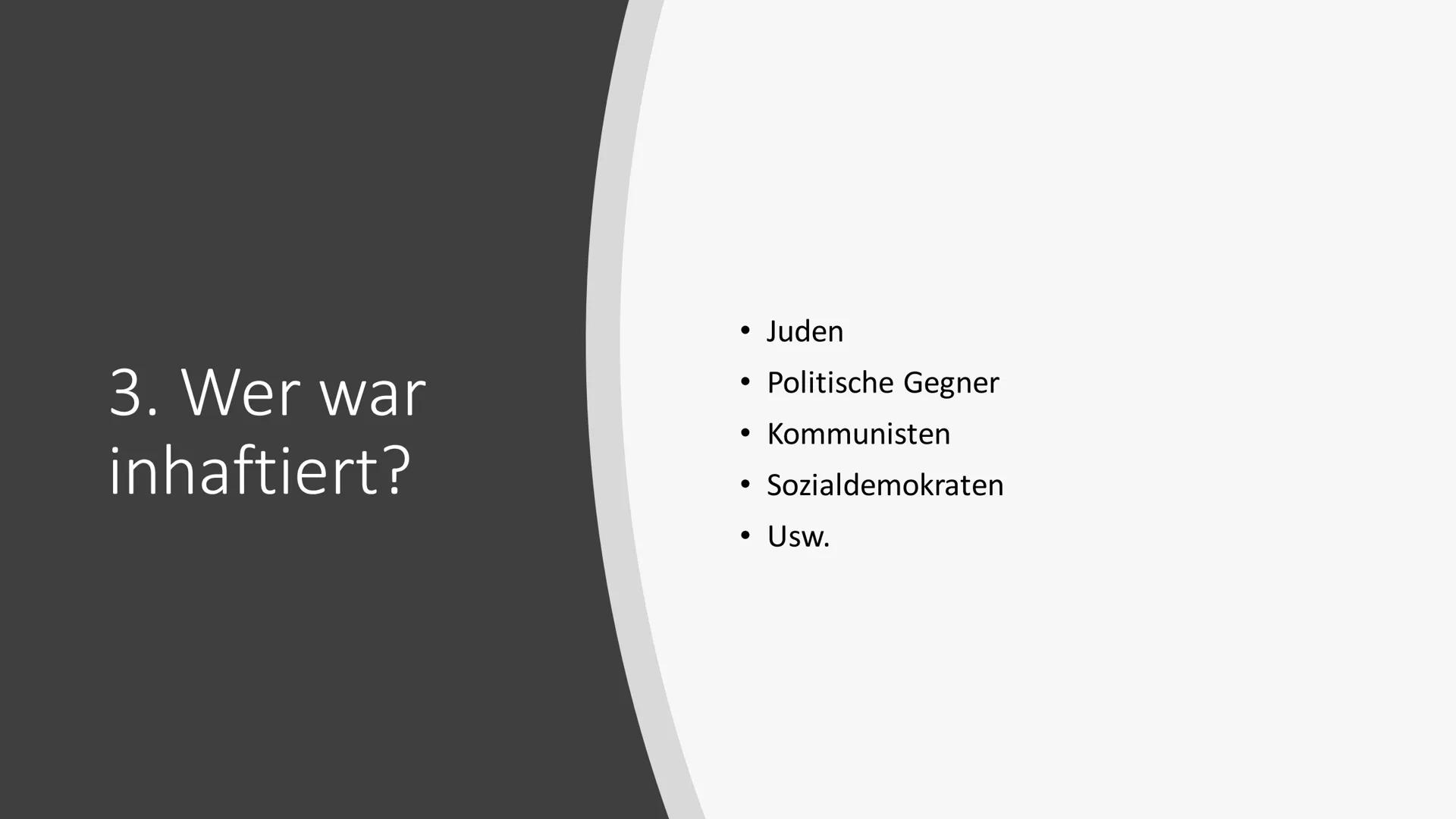 Konzentrationslager 1. Allgemein
1.1 Definition
1.2 Geschichte
2. Täter
3. Häftlinge und Opfer

Gliederung

4. Kz Anzug
5. Arten von Konzen