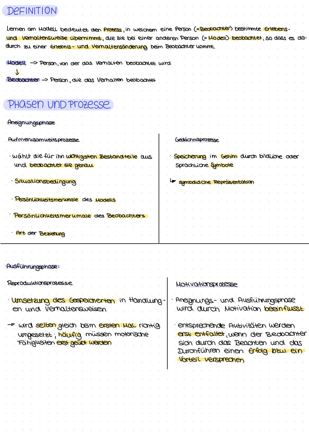 DEFINITION
Lernen am Modell bedeutet den Prozess, in welchem eine Person (=Beobachter) bestimmte Erlebens-
und verhaltensweise übernimmt, di