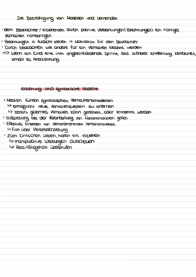 DEFINITION
Lernen am Modell bedeutet den Prozess, in welchem eine Person (=Beobachter) bestimmte Erlebens-
und verhaltensweise übernimmt, di