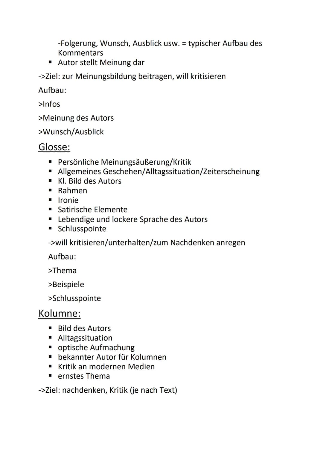 Journalistische Textsorten
Bericht:
Textsorten
▪ Informative Überschrift
▪ Einfache Aufmachung
▪ Vorspann (Lead)
Typische Abfolge: Hauptinfo