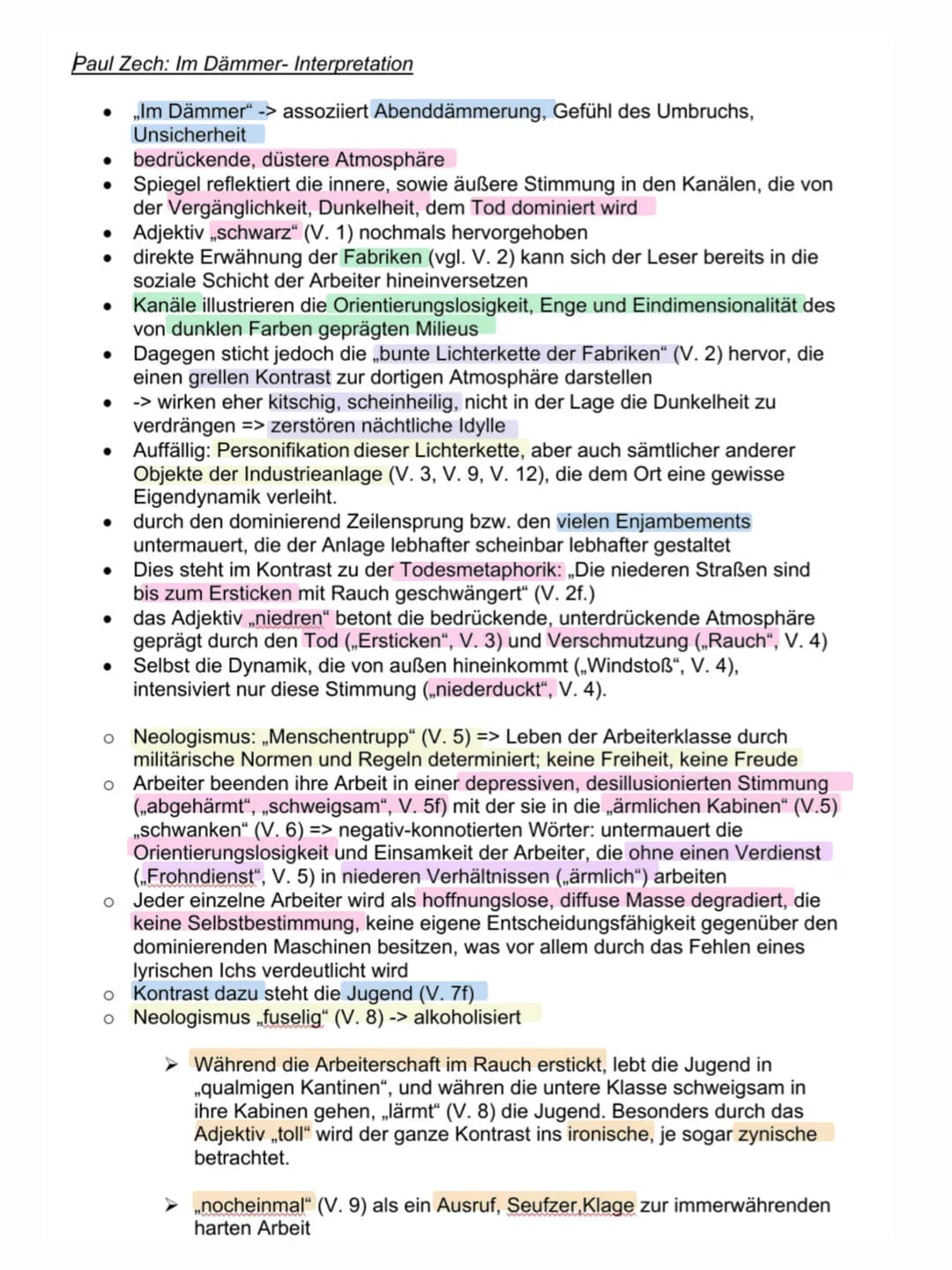 
<h2 id="paulzechimdmmertext">Paul Zech: Im Dämmer Text</h2>
<p>In dem Gedicht "Im Dämmer" assoziiert der Autor die Abenddämmerung mit einem