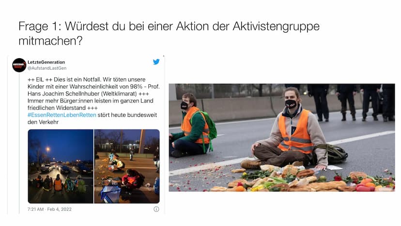 ,,Essen retten Leben retten"
Eine Umweltaktion mit umstrittenen Methoden
LETZ
ERAT
STAND Gliederung
1. Die Aktivistengruppe „Letzte Generati