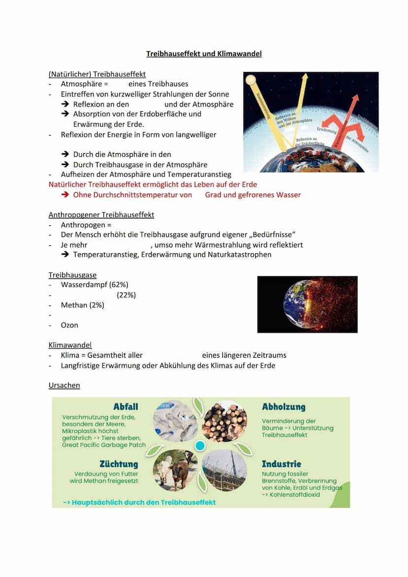 (Natürlicher) Treibhauseffekt
Atmosphäre =
eines Treibhauses
Eintreffen von kurzwelliger Strahlungen der Sonne
➜ Reflexion an den
und der At
