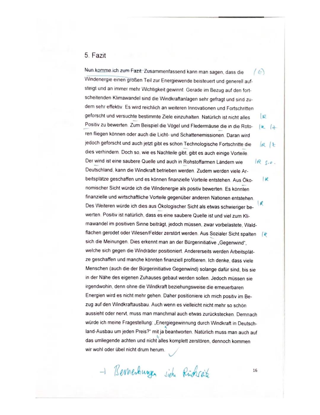 um
"Energiegewinnung durch Windkraft in Deutschland -
Ausbau um jeden Preis?"
Schriftliche Facharbeit im Fach Geographie LK.
08. April 2022
