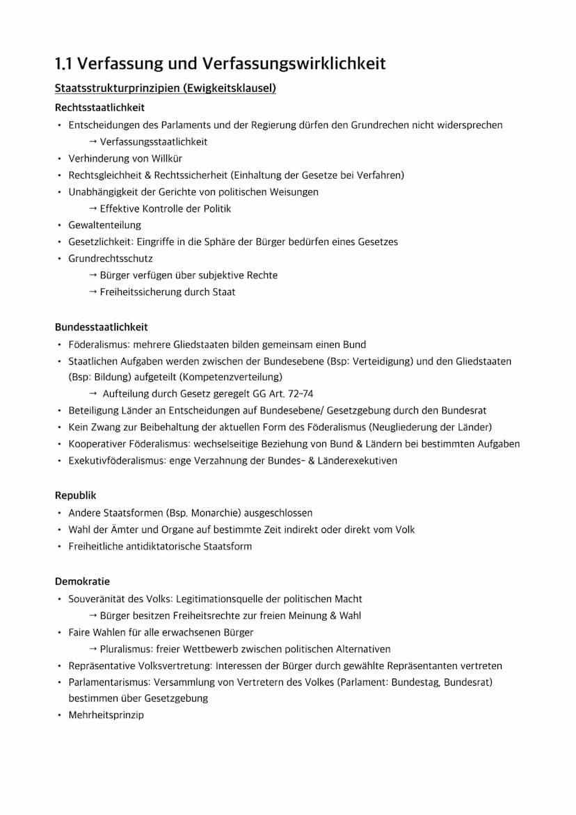Abiturerlass Politik & Wirtschaft
• Q1.1 Verfassung und Verfassungswirklichkeit: Rechtsstaatlichkeit und Verfassungskonflikte
Grundrechte un