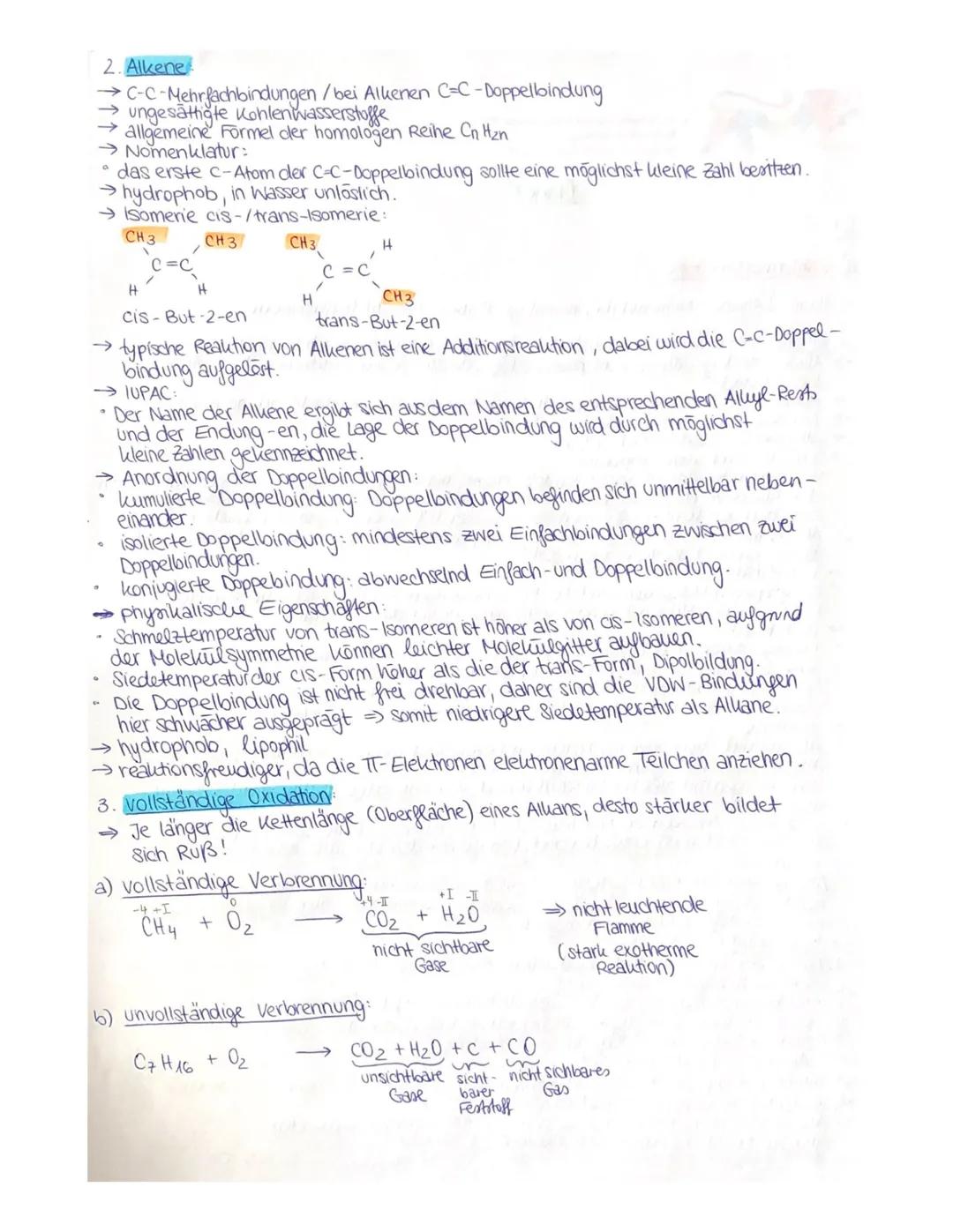 Q1
Chemie
Kohlenwasserstoffe:
→Alkane & Alkene: Nomenklatur, homologe Reihen, Konstitutionsisomerie
1. Alkane → radikalische Substitution, t