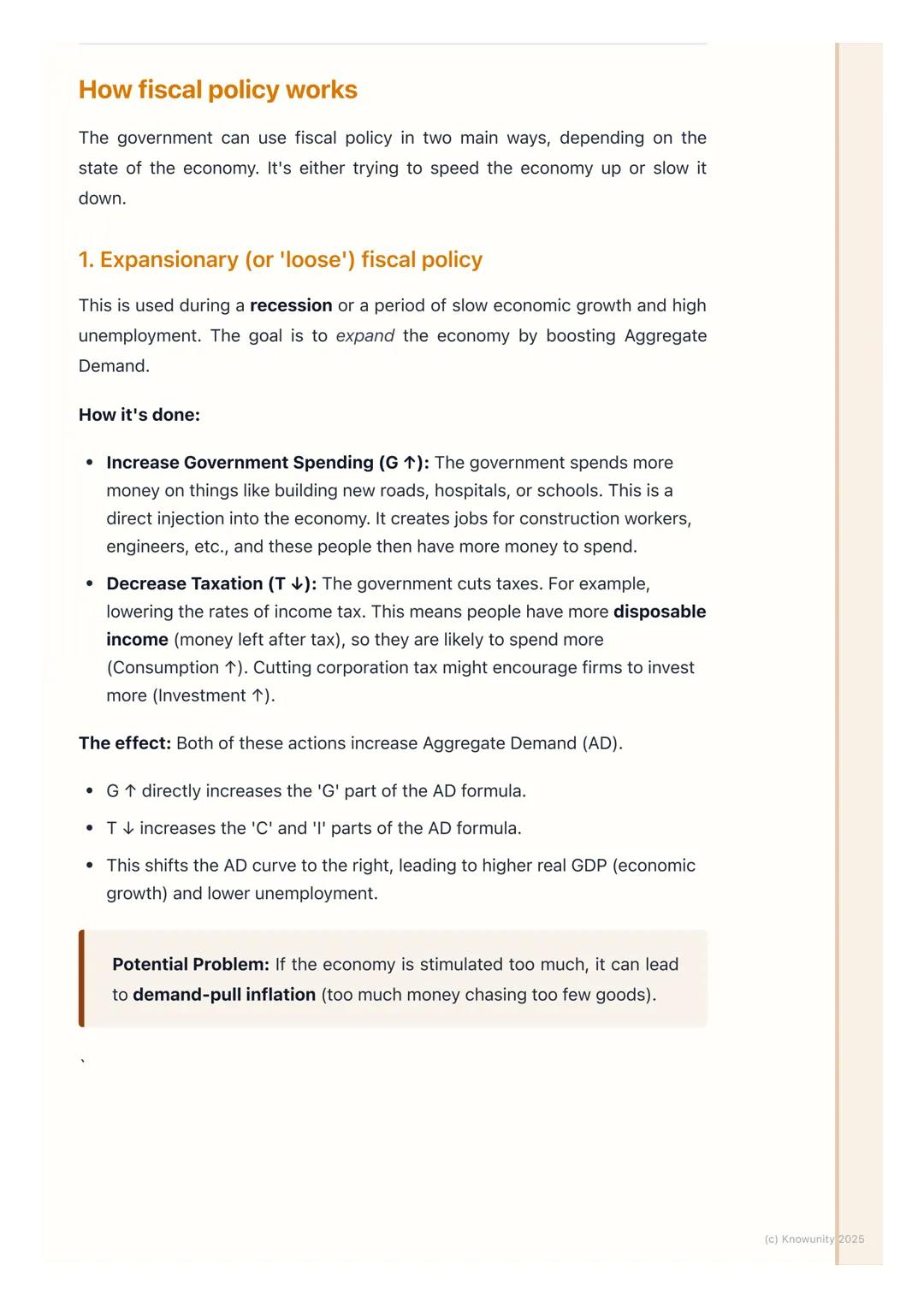 # Fiscal Policy

What is fiscal policy?

Fiscal policy is how the government uses its own spending and the taxes it
collects to influence th