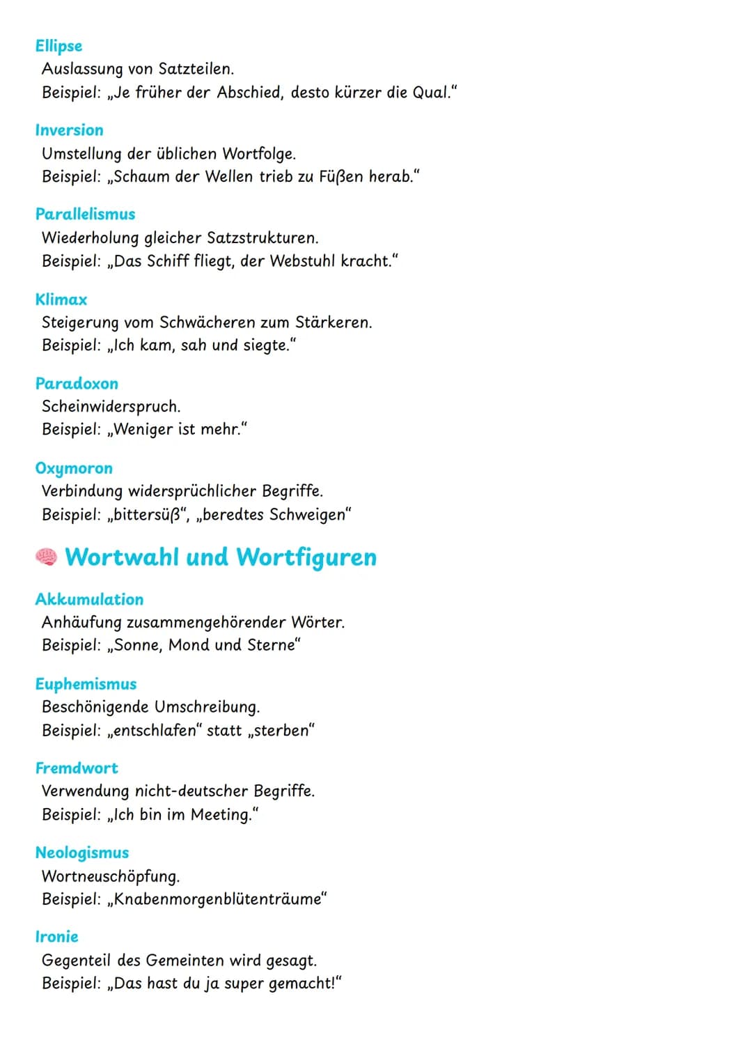 --- OCR Start ---
Schluss
Deutung/Interpretation zusammenfassen
Eigene Meinung / Bezug zur Gegenwart möglich
Wichtige Analyse-Punkte:
Wer sp