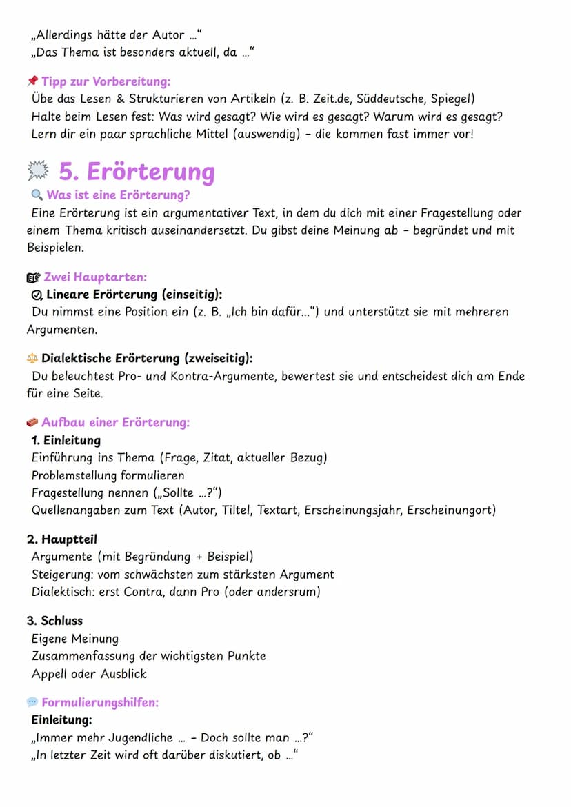 --- OCR Start ---
Schluss
Deutung/Interpretation zusammenfassen
Eigene Meinung / Bezug zur Gegenwart möglich
Wichtige Analyse-Punkte:
Wer sp