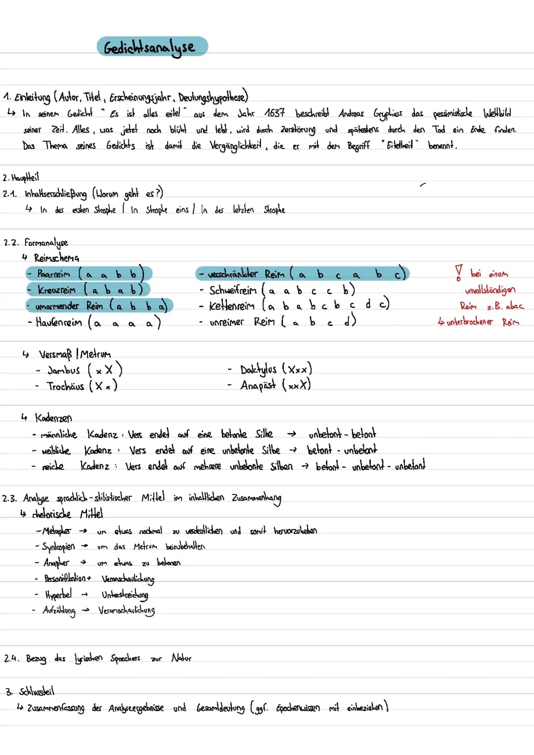 Gedichtsanalyse