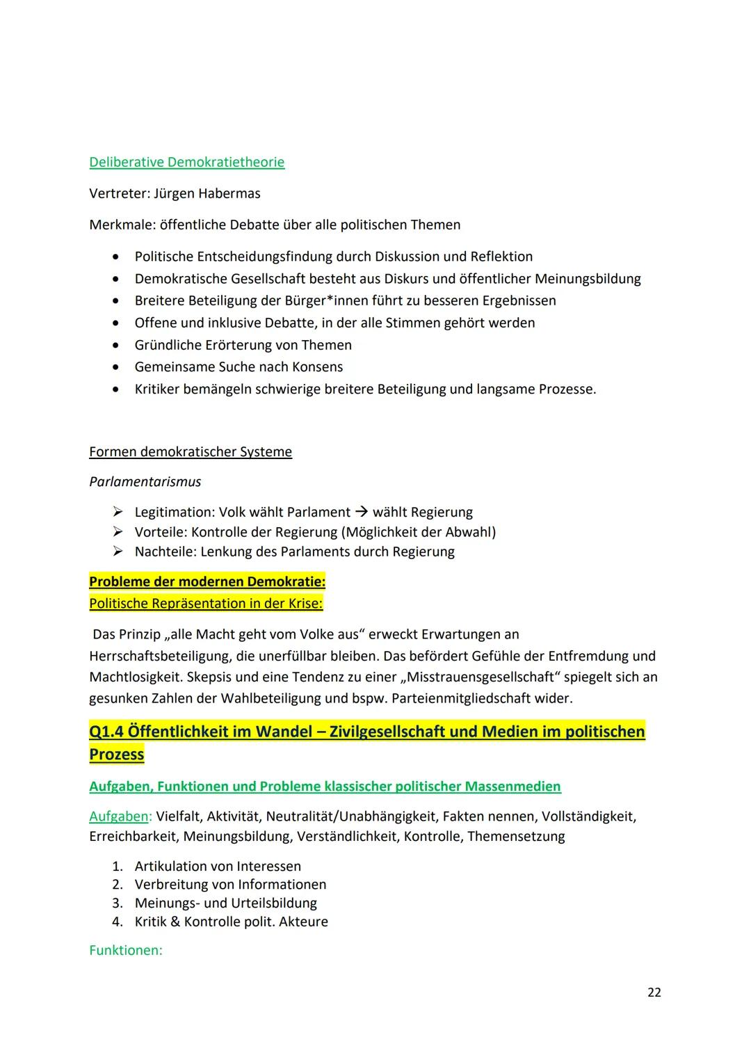 Q1.1 Verfassung und Verfassungswirklichkeit: Rechtsstaatlichkeit und
Verfassungskonflikte
Verfassungswirklichkeit nicht alle Normen sind bzw