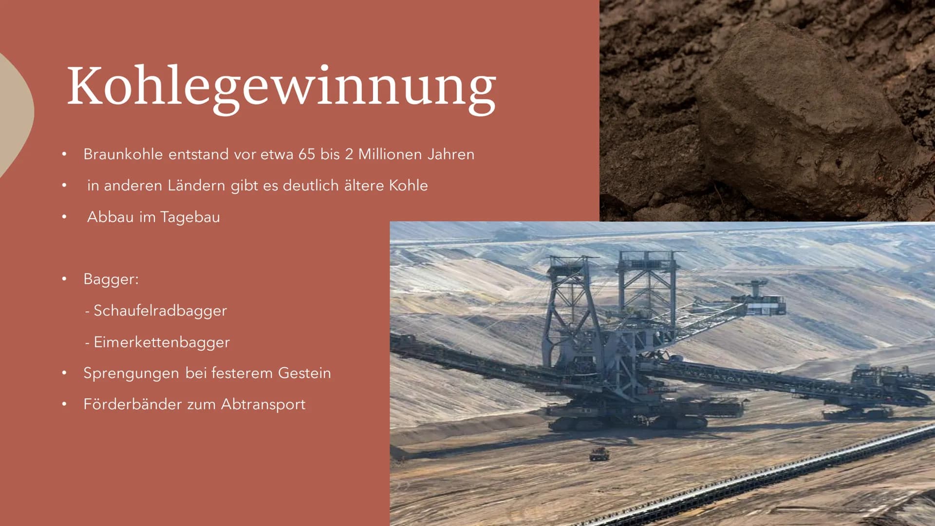 allgemeine Informationen
• bräunlich-schwarzes Sedimentgestein
• Entstehung unter Druck und Luftabschluss durch Inkohlung von organischen Su